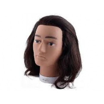 Sibel Голова учебная мужская 30-35 см натуральные волосы  100% — Makeup market