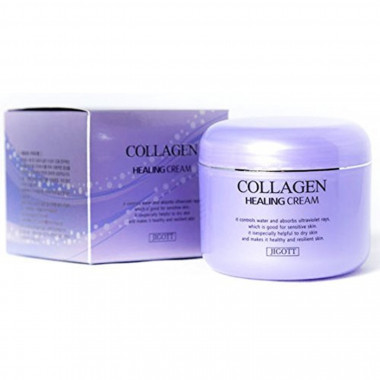 Jigott Питательный крем с коллагеном Collagen healing cream 100 г — Makeup market