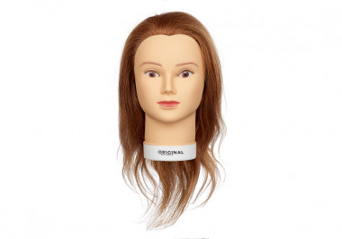 Sibel Голова учебная шатен 40 см протеин натуральный волос 50% — Makeup market