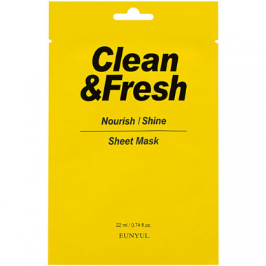 Eunyul Маска тканевая для питания и сияния кожи Clean &amp; fresh nourish-shine sheet mask 22 мл — Makeup market
