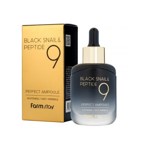 FarmStay Сыворотка ампульная с черной улиткой и пептидами Black snail & perfect ampoule 35 мл фото 1 — Makeup market