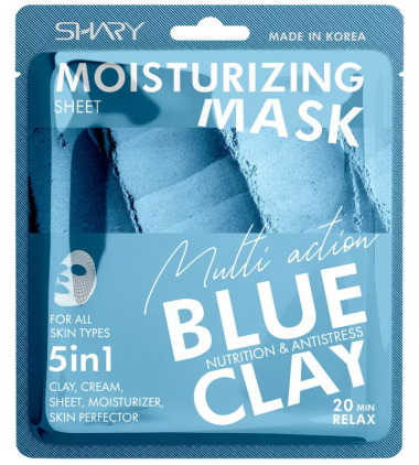Shary Маска 5в1 крем для лица увлажняющий Голубая глина 25 гр — Makeup market