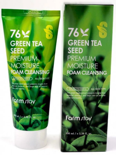 FarmStay Увлажняющая очищающая пенка с семенами зеленого чая — Makeup market
