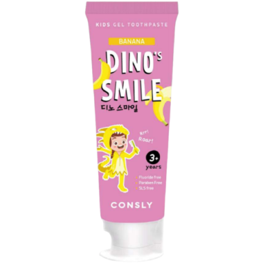 Consly Зубная паста гелевая детская c ксилитом и вкусом банана Dino's smile 60 г — Makeup market