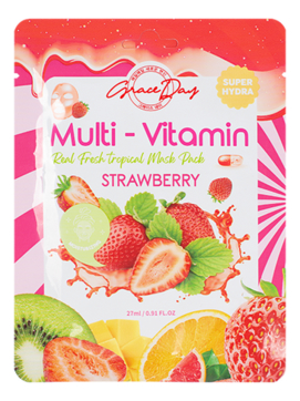 Grace Day Маска тканевая с экстрактом клубники Multi-vitamin strawberry mask pack 27 мл — Makeup market