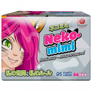 Maneki Прокладки гигиенические женские ежедневные серия Neko-mimi 155 мм 25 шт упаковка — Makeup market