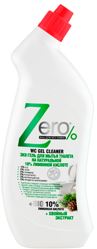 Zero Гель для мытья туалета на натуральное 100% лимонной кислоте хвойный экстракт 750 мл — Makeup market
