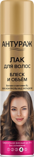 Прелесть Лак Антураж для волос Блеск и объем сверхсильная фиксация 250 см3 — Makeup market