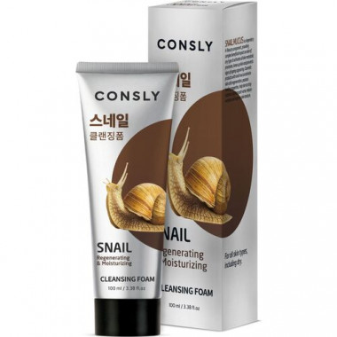 Consly Пенка для умывания кремовая восстанавливающая с муцином улитки Snail mucus regenerat 100 мл — Makeup market