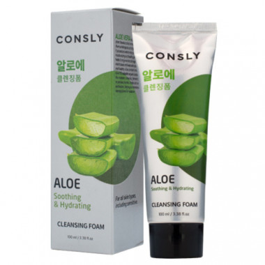 Consly Пенка для умывания кремовая успокаивающая c экстрактом алоэ вера Aloe vera soothing 100 мл — Makeup market