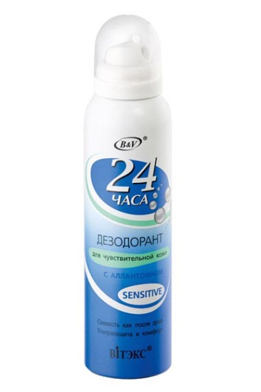 Витэкс 24часа Дезодорант Sensitive спрей для чувствительной кожи с аллантоином 150мл — Makeup market