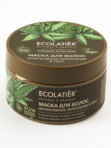 Ecolab Ecolatier Organic Farm GREEN &quot;ALOE VERA&quot; Маска для волос Интенсивное укрепление и Рост 250 мл банка — Makeup market