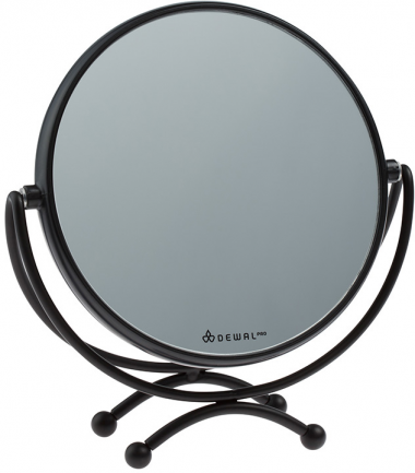 Dewal Зеркало пластик металл черная оправа 18,5х19 см — Makeup market