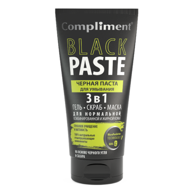 Compliment Black Paste Черная паста для умывания 3в1 гель скраб маска 165 мл — Makeup market