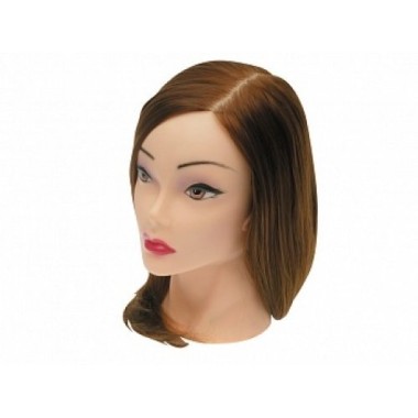 Dewal Голова учебная шатенка, протеиновые волосы 30-40 см — Makeup market
