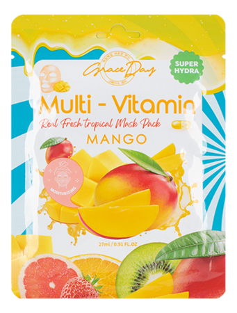 Grace Day Маска тканевая с экстрактом манго Multi-vitamin mango mask pack 27 мл — Makeup market
