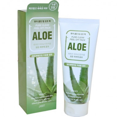 Jigott Pure Clean Peel Off Pack Aloe Маска-пленка для лица с экстрактом алоэ вера 180 мл — Makeup market