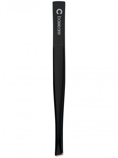Basicare Пинцет черный матовый со скошенными кончиками 8,5см — Makeup market