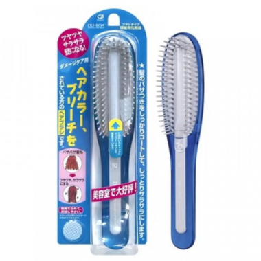 Ikemoto Расческа с силиконовым стержнем для поврежденных волос голубая Damage care brush 1 шт — Makeup market