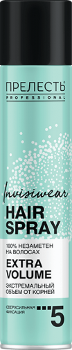 Прелесть Лак для волос Professional Мега объем Invisiwear сверхсильной фиксации 300 мл — Makeup market