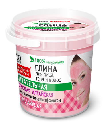 Фитокосметик Народные рецепты Глина Алтайская розовая для лица тела волос 155 мл — Makeup market