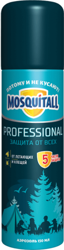 Mosquitall Аэрозоль Профессиональная защита от всех летающих и клещей 150 мл — Makeup market