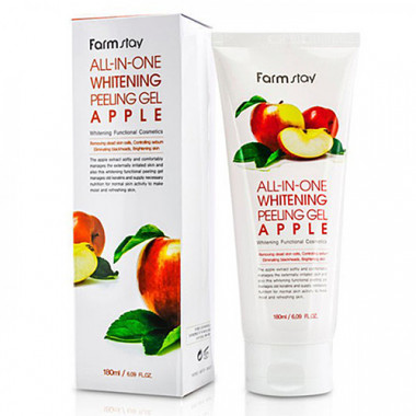 FarmStay Гель пилинг с экстрактом яблока All-In-one whitening peeling gel apple 180 мл — Makeup market