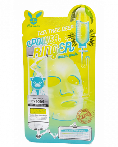 Elizavecca Тканевая маска для лица Tea Tree Deep Power Ringer Mask Pack 23 мл — Makeup market