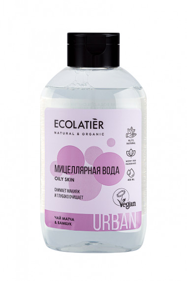 Ecolab Ecolatier Urban Вода мицеллярная для снятия макияжа Чай матча&amp;Бамбук 400 мл — Makeup market