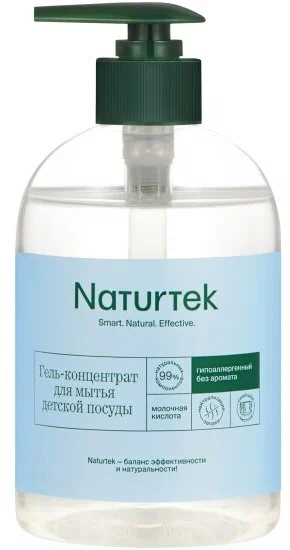 Naturtek Гель для мытья посуды концентрированный гипоаллергенный без Аромата 0,4л с дозатором — Makeup market
