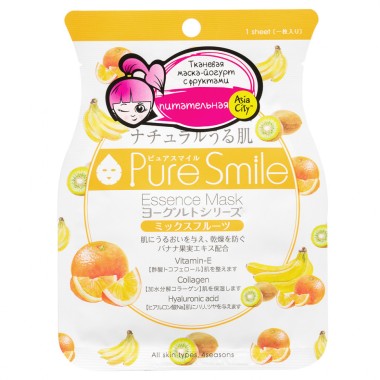 Japonica Unsmile Yougurt Маска тканевая для лица на Йогуртовой основе с Фруктами 1 шт — Makeup market