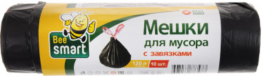 Paclan Beesmart Мешки для мусора 120 л с завязками 10 шт ПHД — Makeup market
