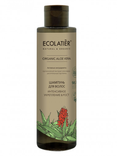 Ecolab Ecolatier Organic Farm GREEN &quot;ALOE VERA&quot; Шампунь для волос Интенсивное укрепление и Рост 250 мл — Makeup market