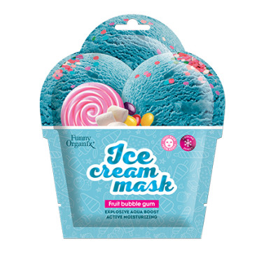Funny Organix Маска-Мороженое охлаждающая для лица Fruit Bubble Gum Ледяное увлажнение 22гр — Makeup market