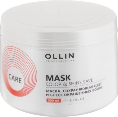Ollin CARE Маска, сохраняющая цвет и блеск окрашенных волос 500мл — Makeup market
