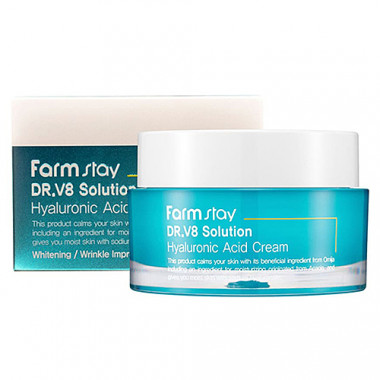 FarmStay Крем для лица с гиалуроновой кислотой Dr-V8 solution hyaluronic acid cream 50 мл — Makeup market