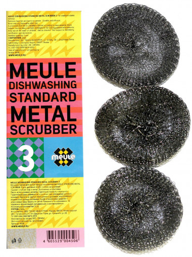 Meule Dishwashing Standard Metal scrubber Мочалка губка для мытья посуды металлическая  3 шт — Makeup market