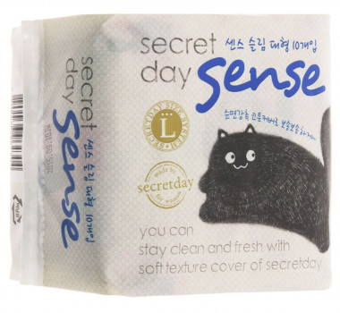 Secretday Ультратонкие дышащие органические прокладки Sense Large 10 шт по 28см — Makeup market