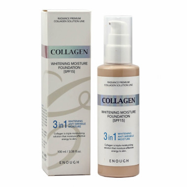 Enough Тональная основа с колагеном Collagen Whitening Foundation 3 in 1 13 тон — Makeup market