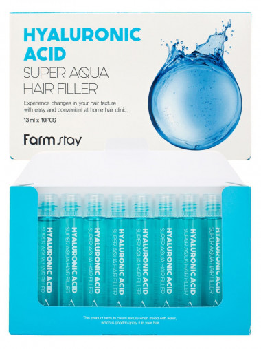 FarmStay Суперувлажняющий филлер для волос с гиалуроновой кислотой 13 мл 10 шт — Makeup market