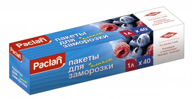 Paclan Пакеты для замораживания 1 л 18 х 28 см 40 шт ПВД — Makeup market