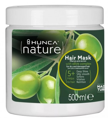 Hunca Nature Маска для волос с экстрактом Оливы 500 мл банка — Makeup market