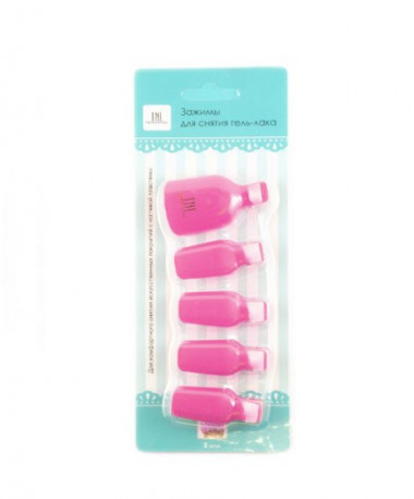 TNL Зажим для снятия гель-лака на ногах 5 штук в упаковке розовый — Makeup market