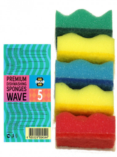 Meule Premium Wave Sponge for washing dishes Губки для мытья посуды 5 шт — Makeup market
