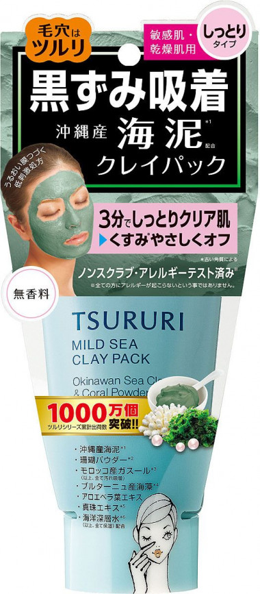 Meishoku Tsururi Mineral Clay Pack Крем-маска для лица с глиной и морскими водорослями 150 g — Makeup market