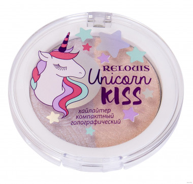 Relouis Хайлайтер компактный голографический Unicorn KISS — Makeup market