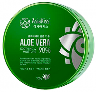 AsiaKiss Гель для лица и тела увлажняющий и успокаивающий с алоэ Soothing gel aloe vera 300 мл — Makeup market