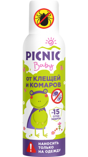 Picnic Baby Аэрозоль от клещей и комаров 125 см3 — Makeup market