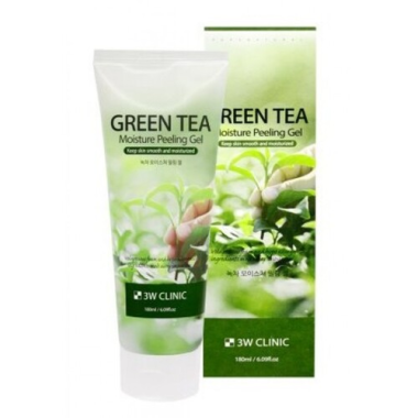 3W Clinic Гель-пилинг увлажняющий с экстрактом зеленого чая Green tea moisture peeling gel 180 мл — Makeup market