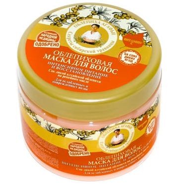 Рецепты Б.Агафьи Маска для волос облепиховая интенсивное питание и восстановление 300 мл. — Makeup market